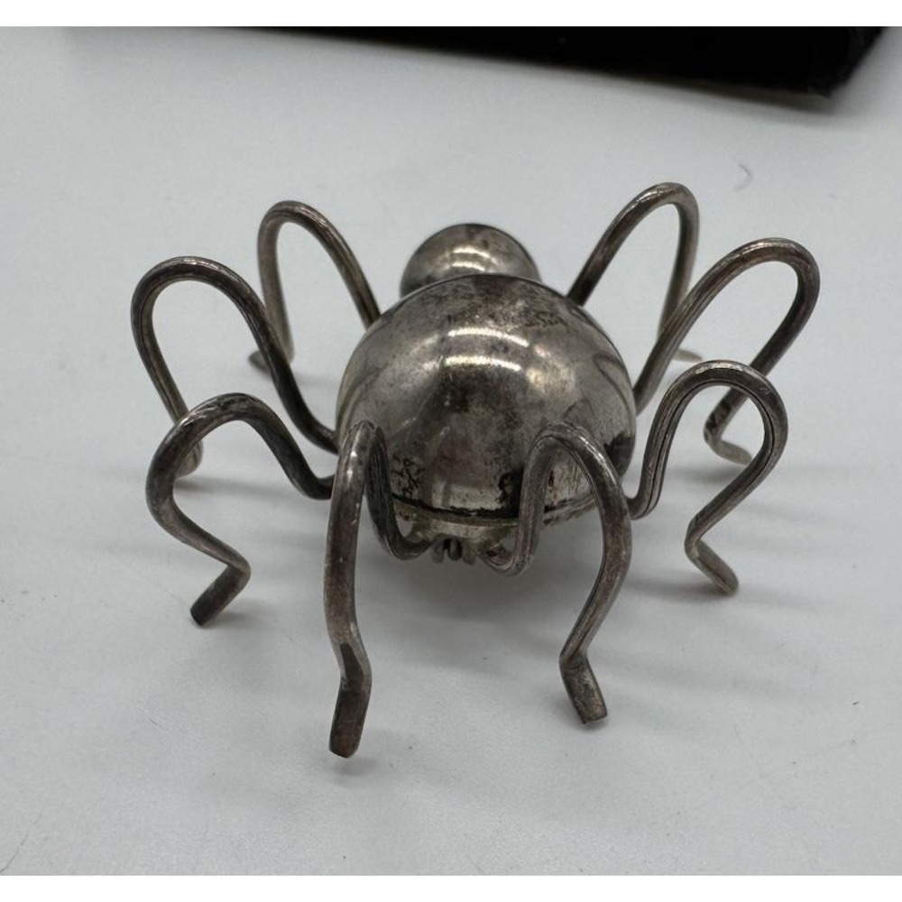 Vintage Sterling Silver Spider Brooch 925 Taxco Style Insect Pin Gothic Jewelry - Picture 3 of 7